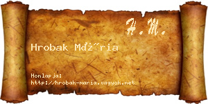 Hrobak Mária névjegykártya